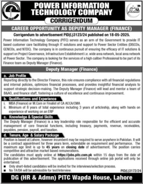 Power Information Technology Company PITC Jobs ad