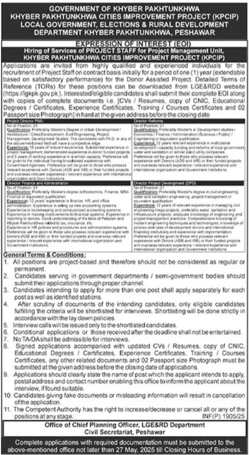 Local Government Elections & Rural Development Department Jobs ad